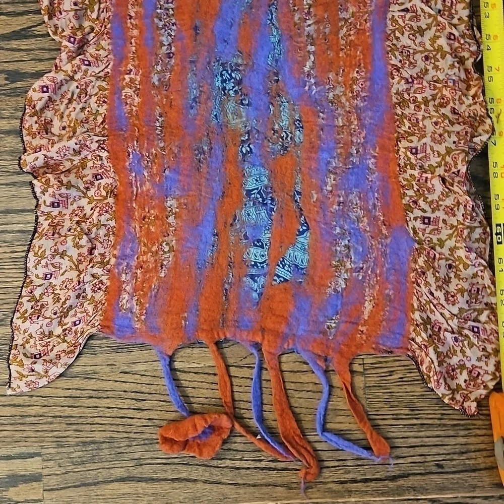 Scarf Handcrafted Wool and silk NWT 64x14